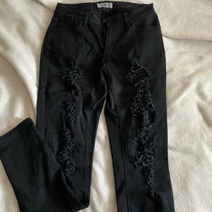 Distressed Black FashionNova Jeans
